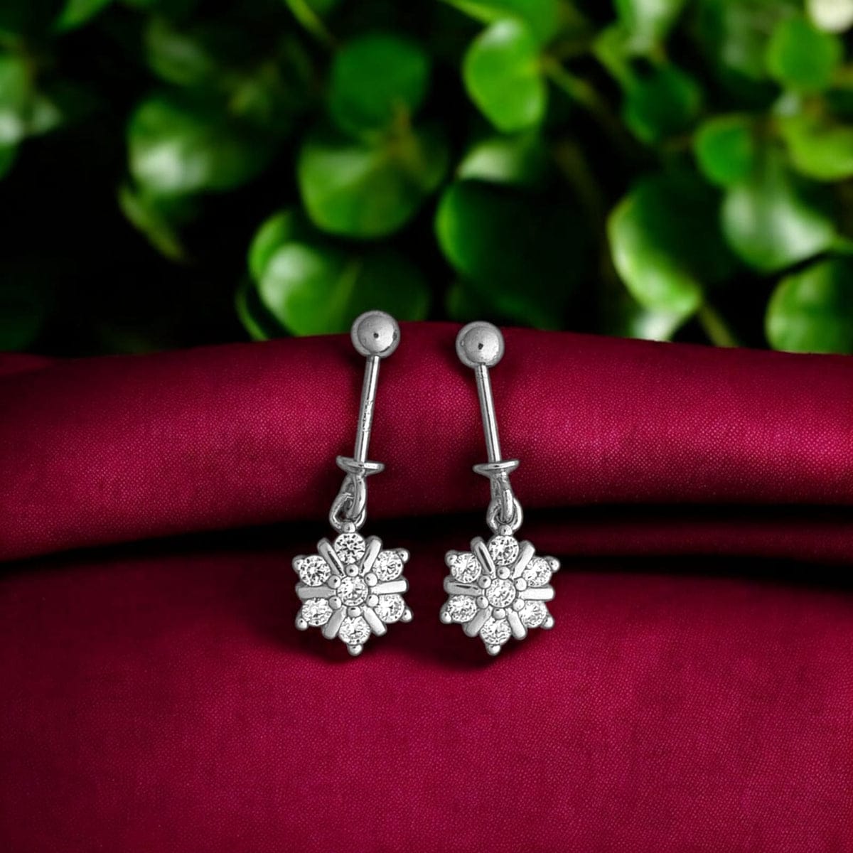 Silver Chakkra Stud Bugadi Earrings Pair-925 Silver