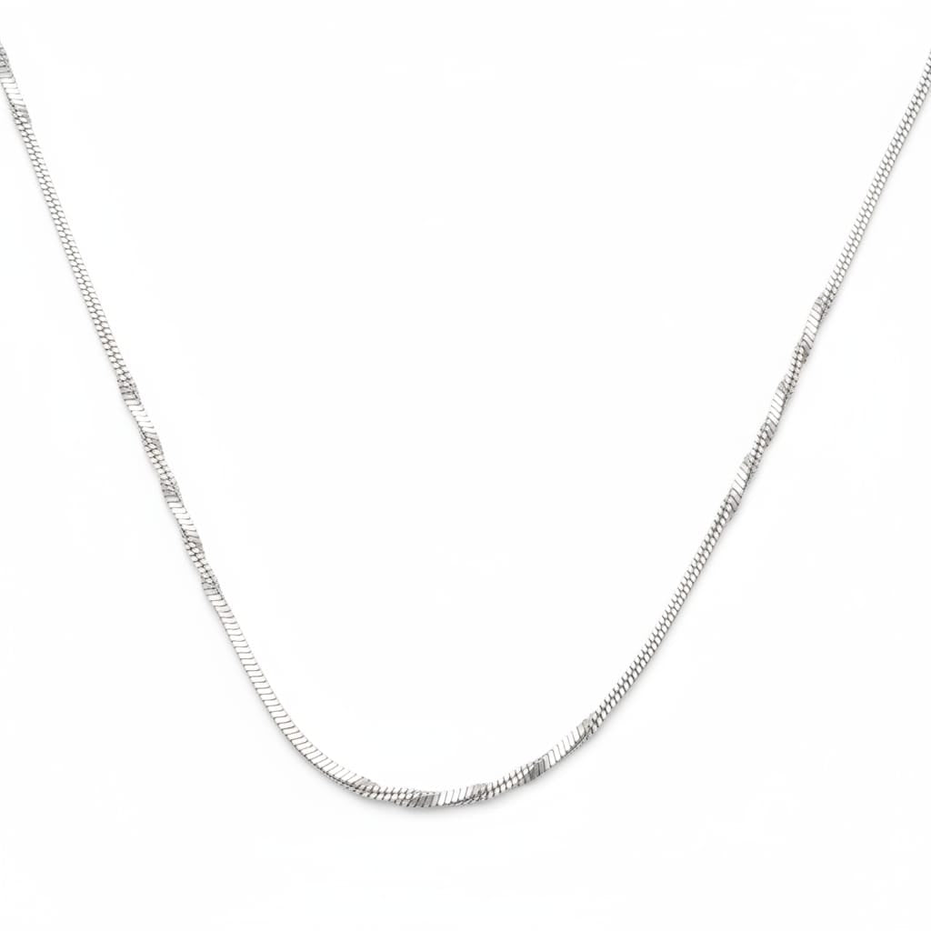 Silver sleek link chain for men