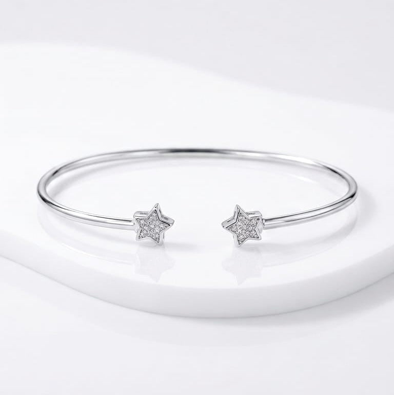 STAR flaxible Silver Bracelet/bangle for Women-925 Sterling silver