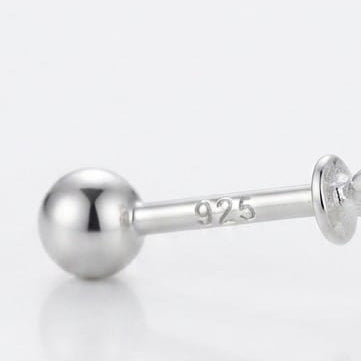White  Crystal Helix Bugadi Earring  -  925 Silver