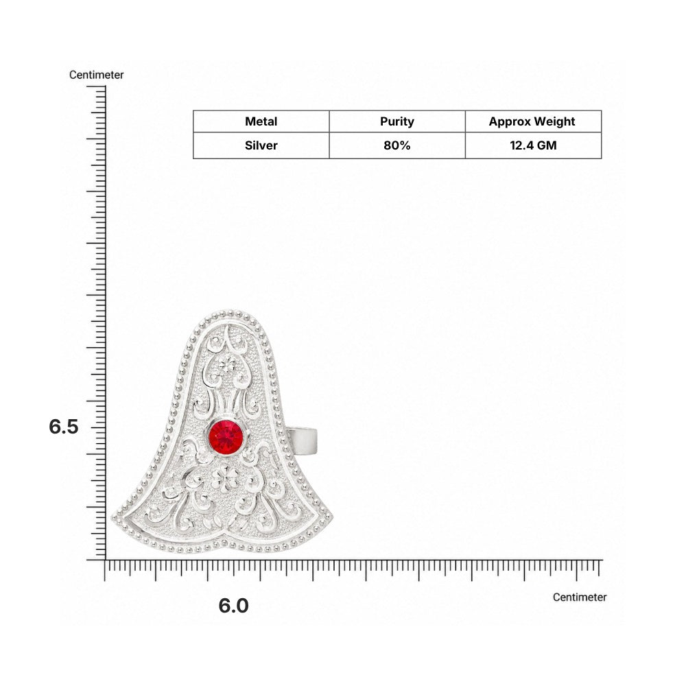 Silver Ganpati Sond Traditional Abhushan dimensions and weight chart