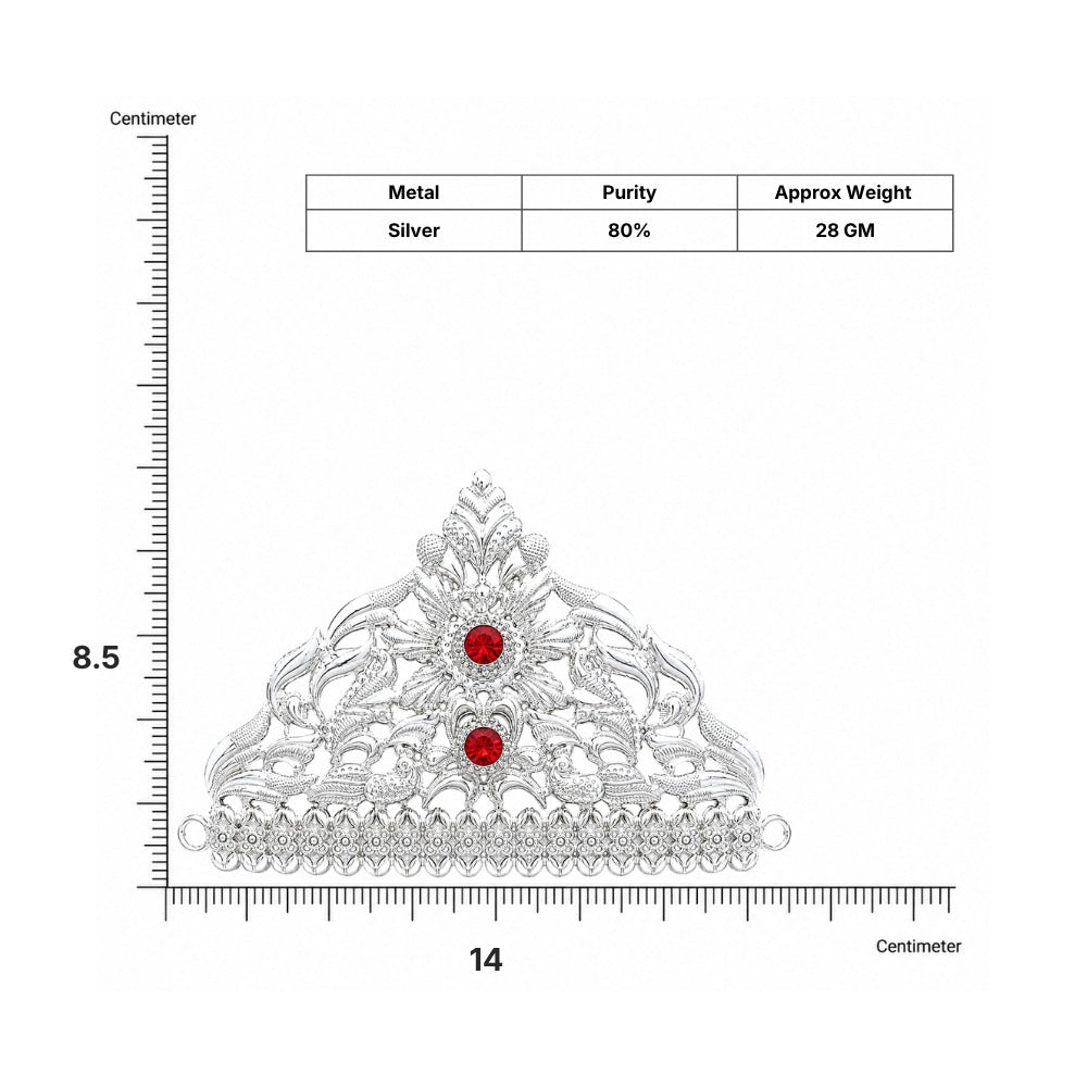 Divine Ganpati Silver Crown with 2 Diamonds