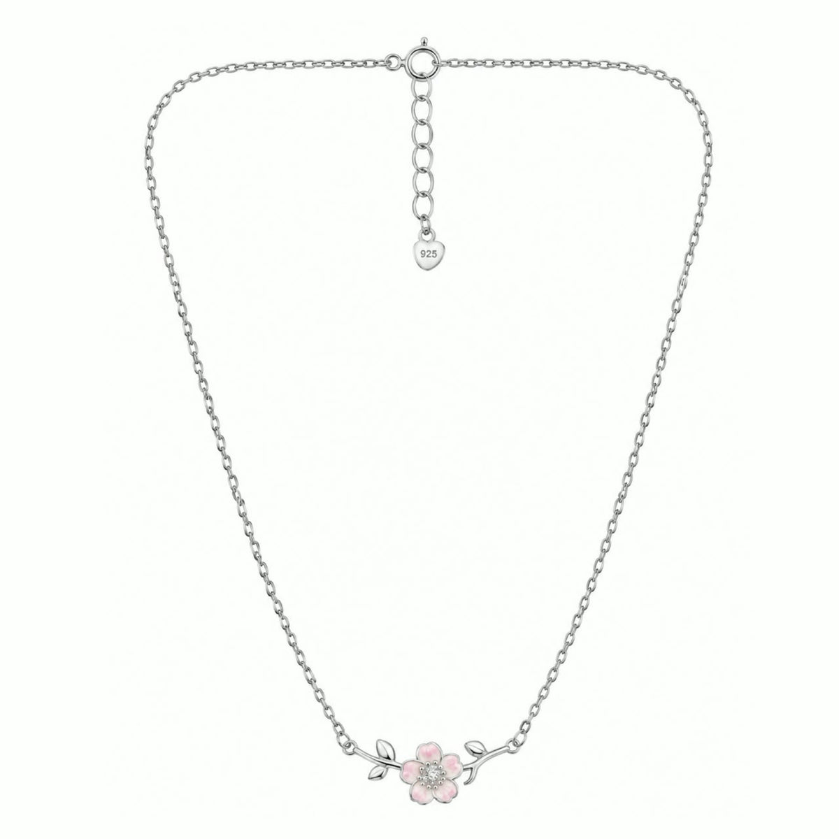 Cz Premium Silver Floral Neckless For Women - -925 Silver