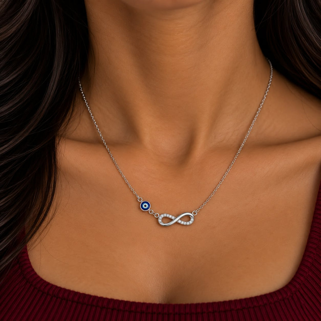 Cz Premium Silver Infinity Neckless For Women - 925 Silver