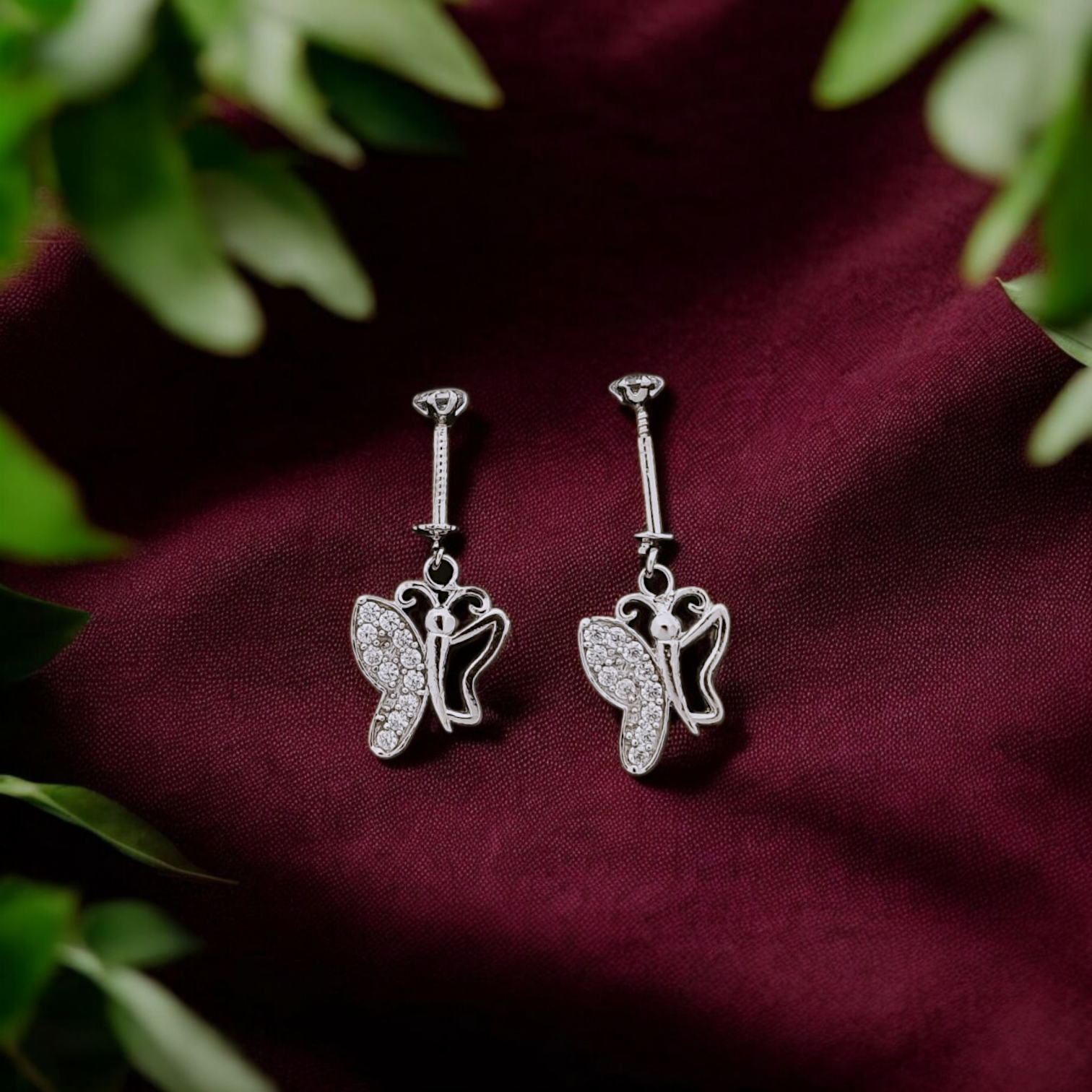 Butterfly Bugadi Earring pair - 925 Silver