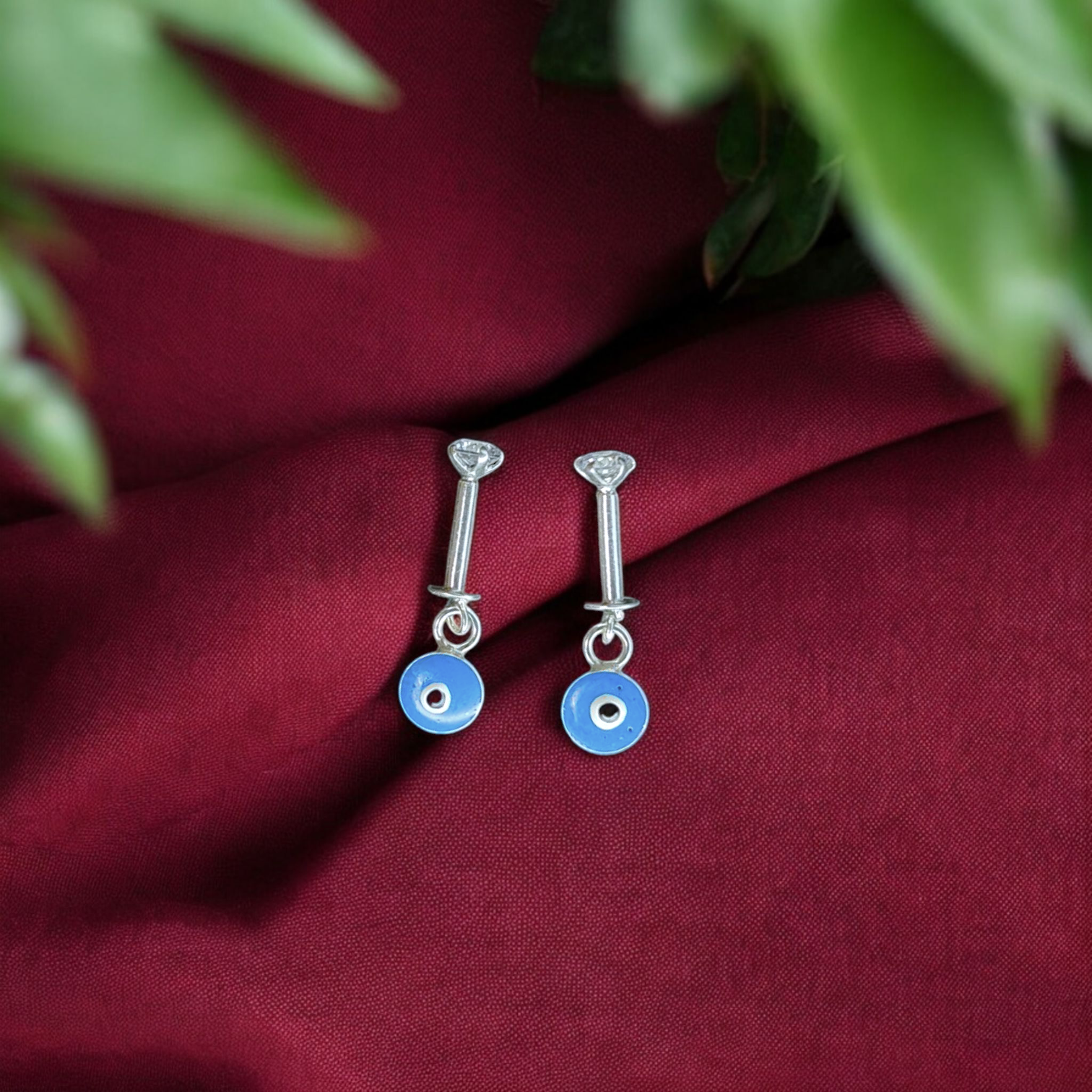 Silver Evil Eye Bugadi Earring
