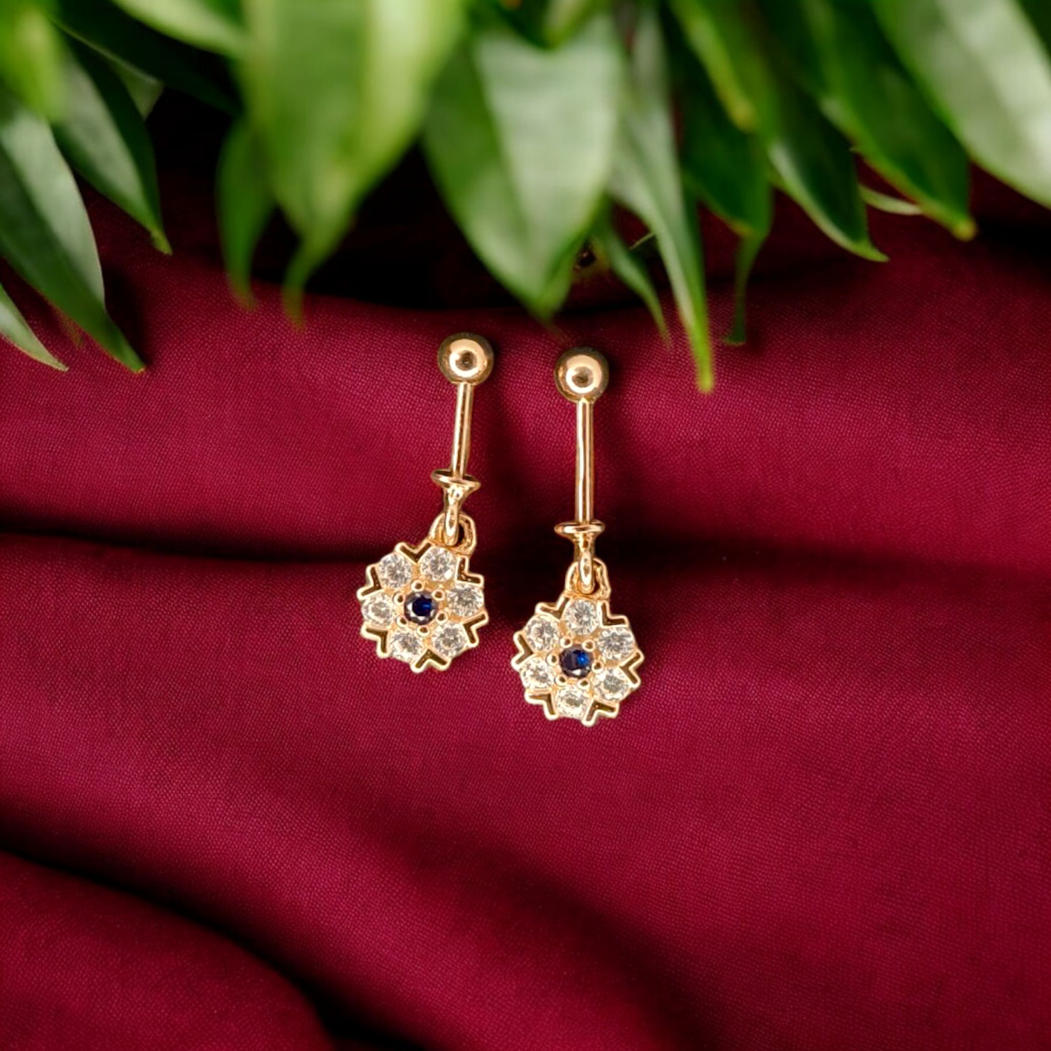 Rose Gold Plated Silver Bugadi Earring pair