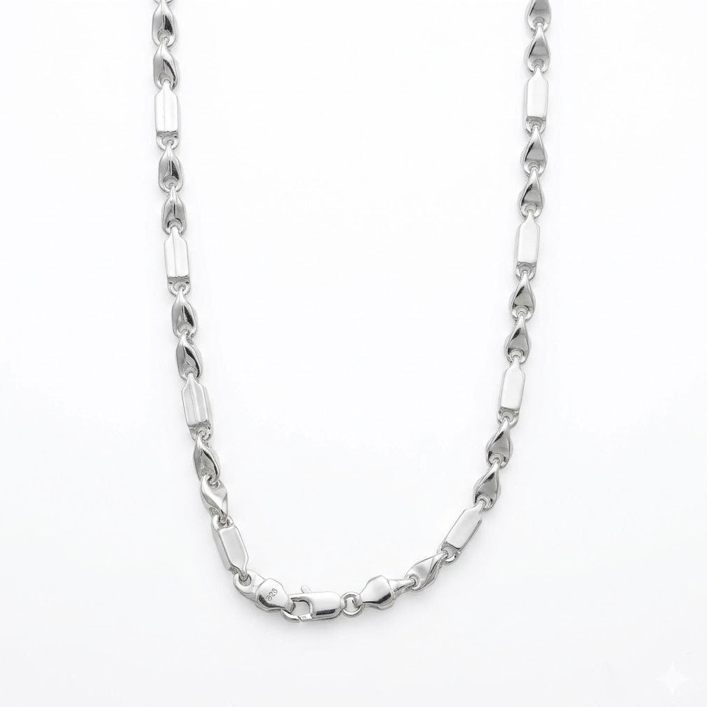 Silver Classic link chain for men-925 Silver