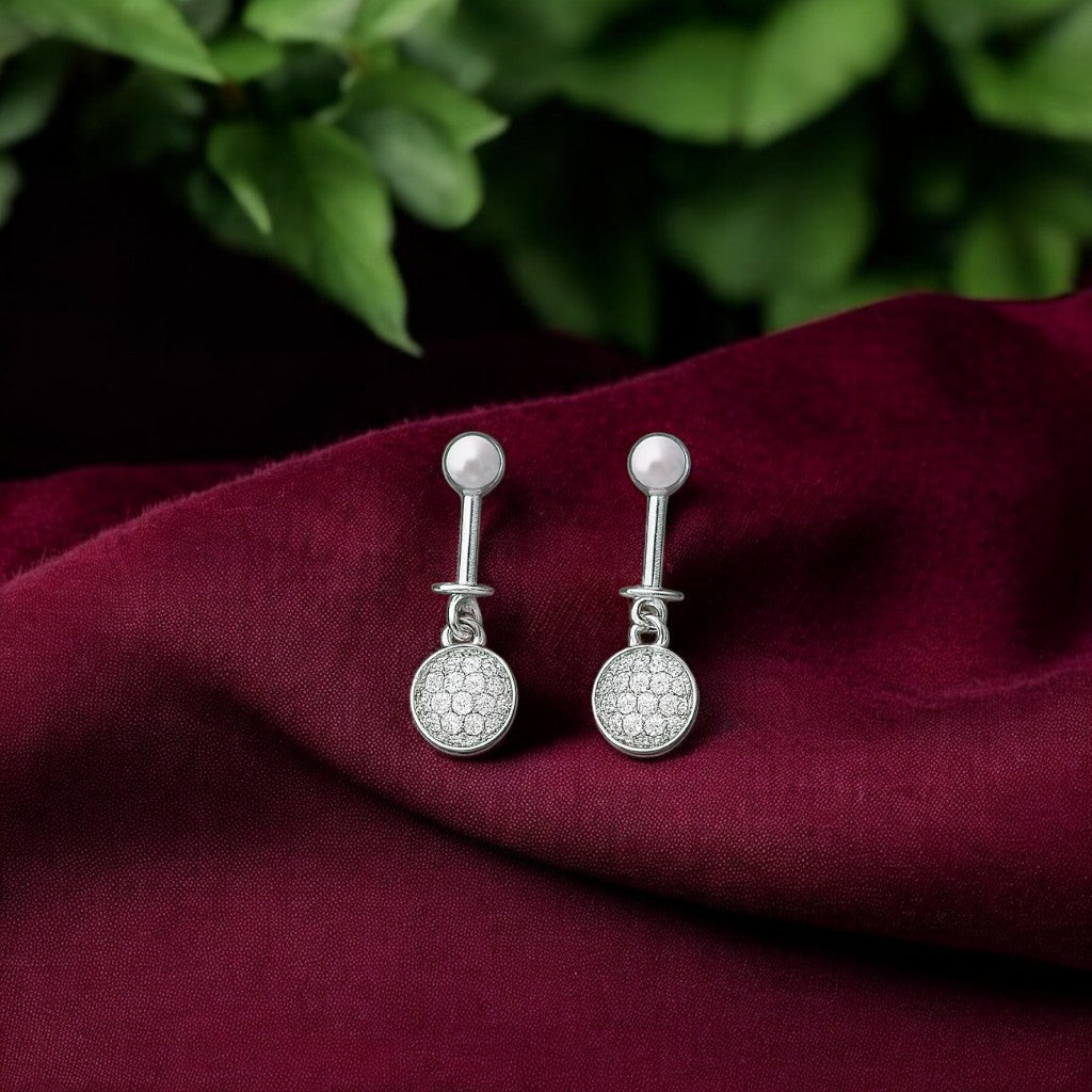 Silver Trendy Surgical Diamond Bugadi Earrings